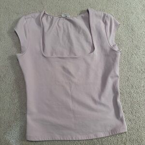 Garage Light Pink Square Neck Tee